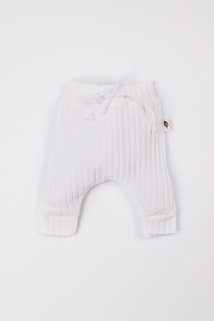 Prematuur broek rib wit